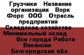 Грузчики › Название организации ­ Ворк Форс, ООО › Отрасль предприятия ­ Складское хозяйство › Минимальный оклад ­ 28 600 - Все города Работа » Вакансии   . Белгородская обл.